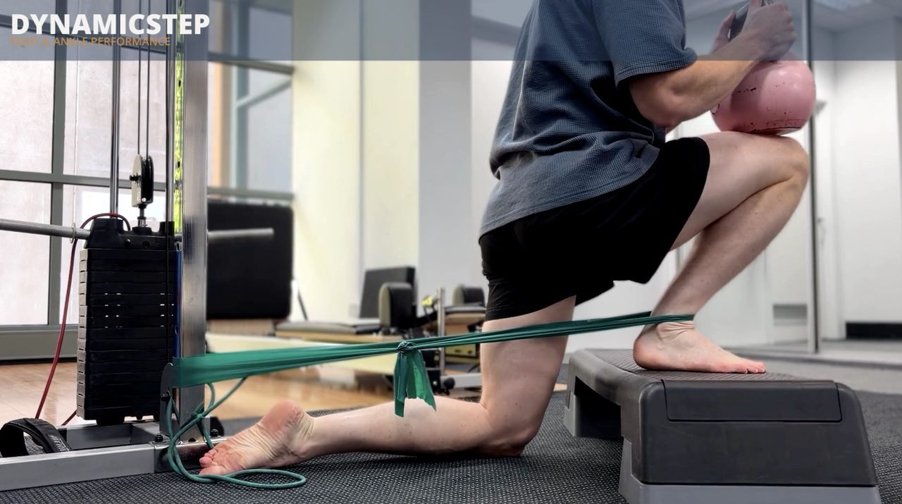 Weighted banded talocrural mobility exercise
